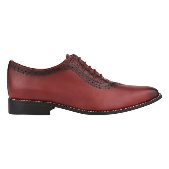 LIBERTYZENO Men's Dress Shoes 913 Burgundy Croco - Picture 5 of 7